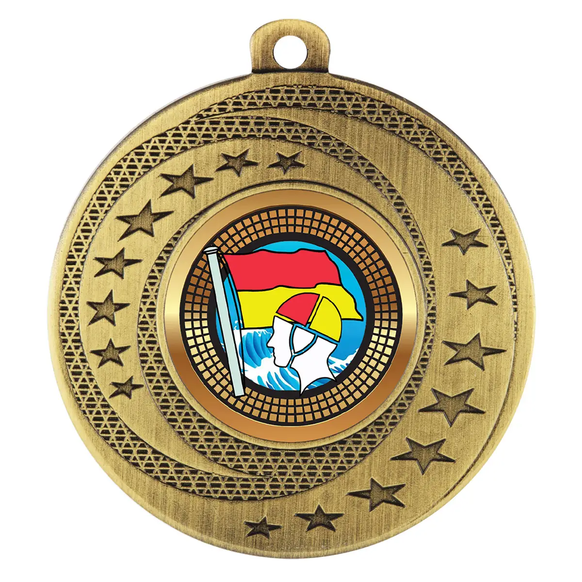 bsw158g-gold Gold wayfare medal - lifesaving with metal construction