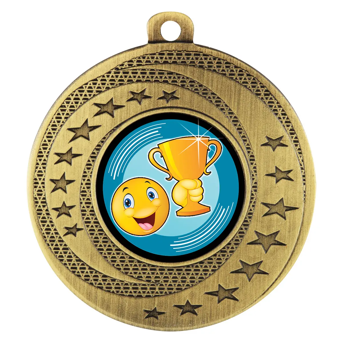 Gold wayfare medal - smiley cup with metal construction