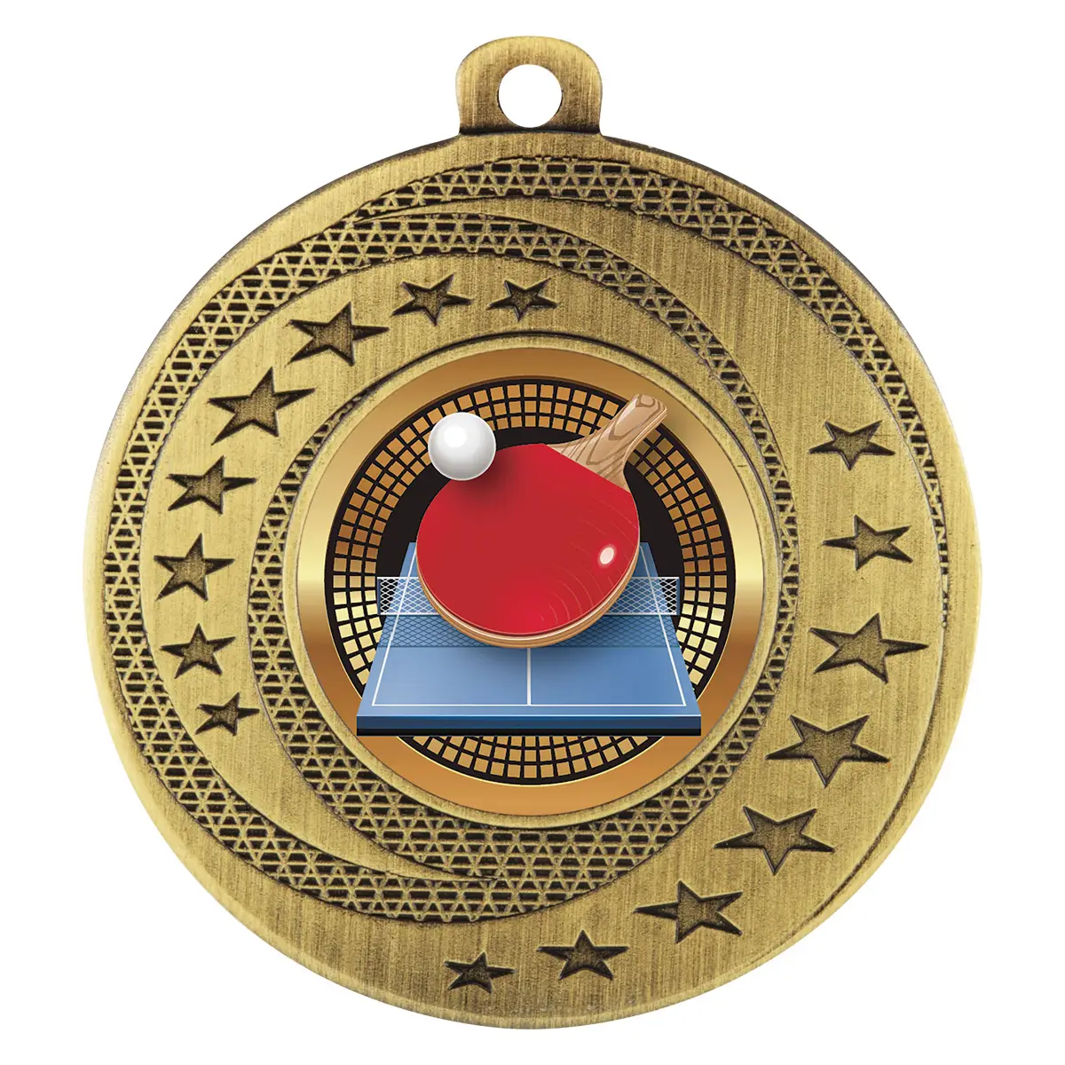 bsw166g-gold Gold wayfare medal - table tennis with metal construction