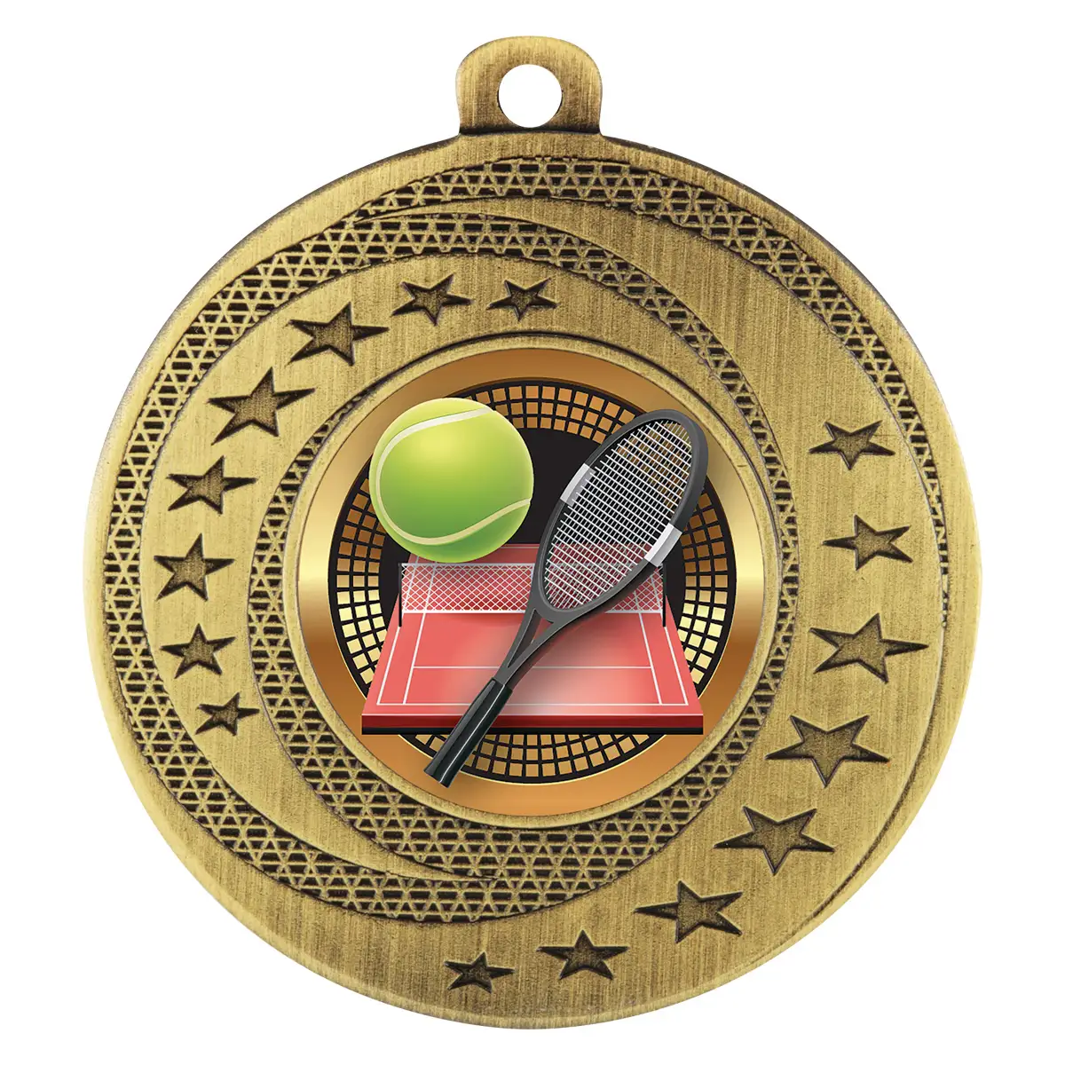 bsw118g-gold Gold wayfare medal - tennis with metal construction
