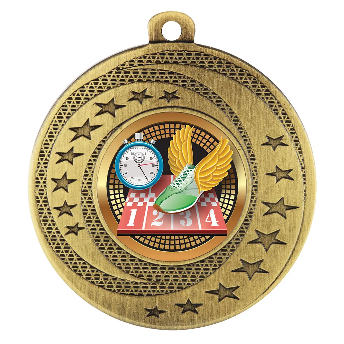 bsw147g-gold Gold wayfare medal - track with metal construction