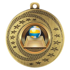 Gold wayfare medal - volleyball with metal construction