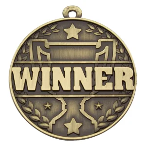 Gold winner watchword with metal construction