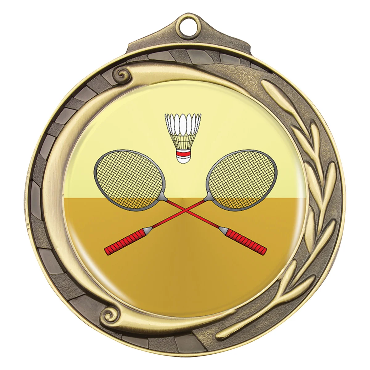 wmk23g-gold Gold wreath - badminton with metal construction