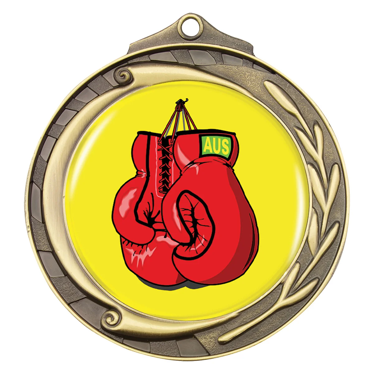 wmk32g-gold Gold wreath - boxing with metal construction