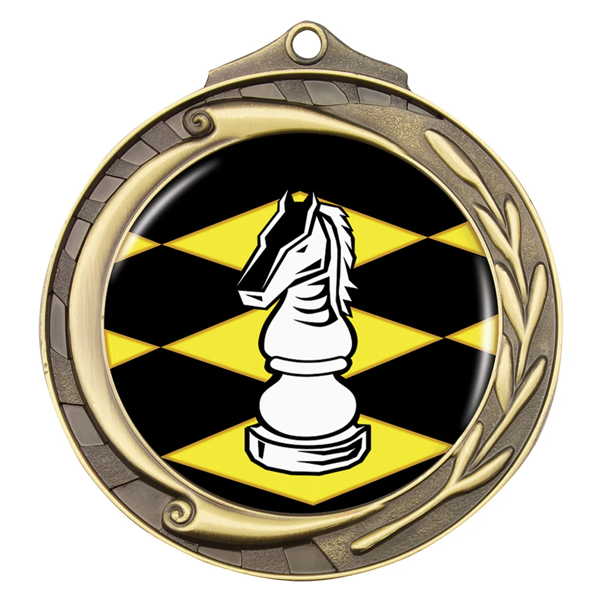 wmk45g-gold Gold wreath - chess with metal construction