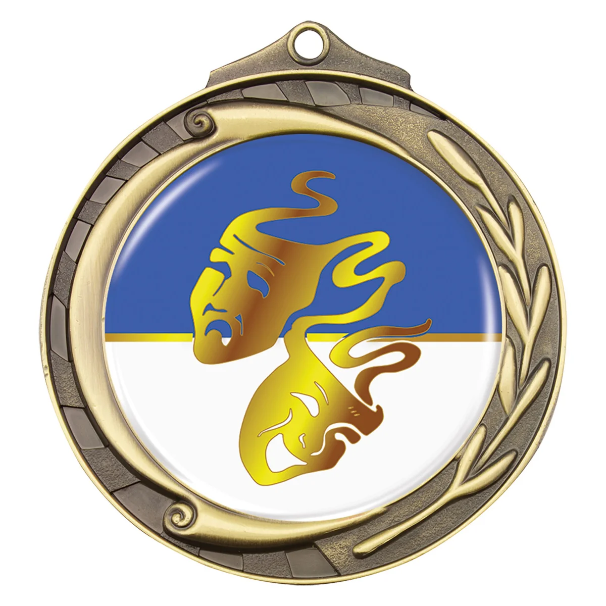 wmk72g-gold Gold wreath - drama with metal construction