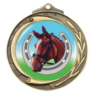 Gold wreath - horse with metal construction