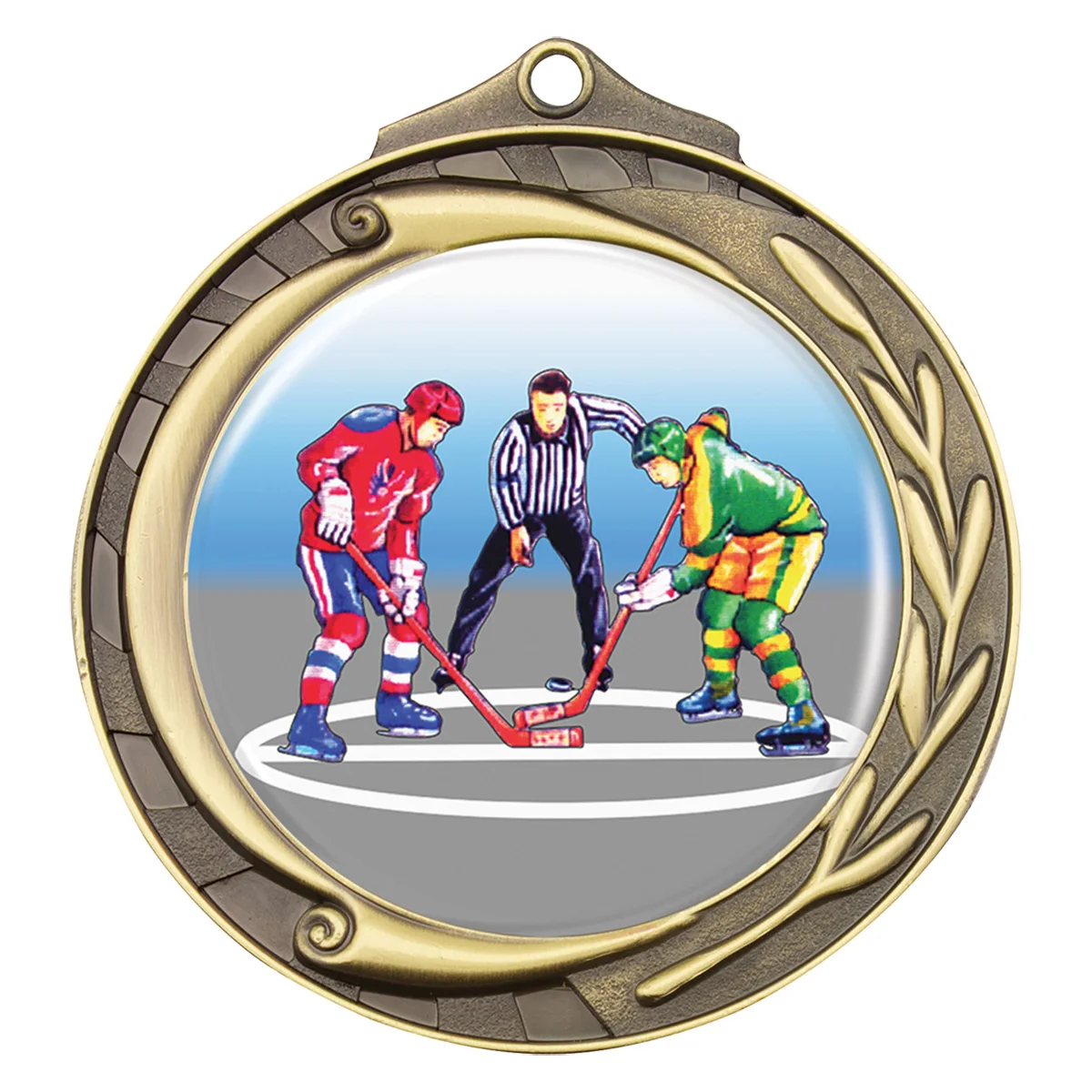 wmk105g-gold Gold wreath - ice hockey with metal construction