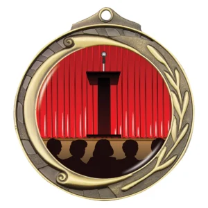 Gold wreath - public speaking with metal construction