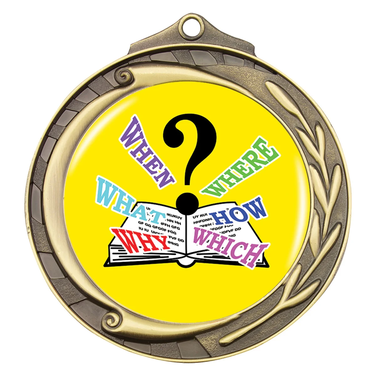 wmk132g-gold Gold wreath - trivia with metal construction
