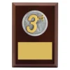 3rd Place Peak Plaque small Walnut peak plaque 3rd place with timber construction