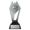 Academic Nighthawk medium black and silver trophy with lamp, books and globe