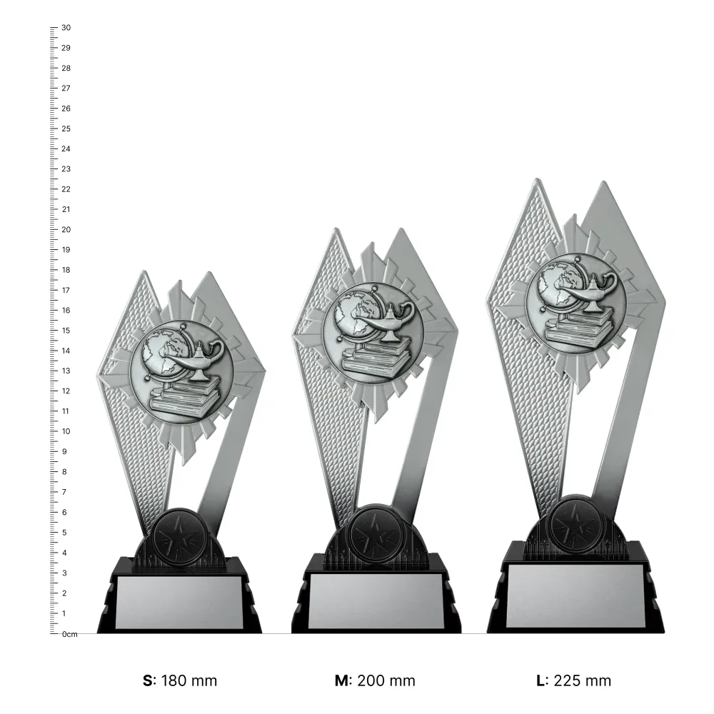 Academic Nighthawk Academic Nighthawk trophies next to ruler