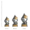 Arrow Football Arrow Football trophies next to ruler