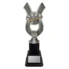 Art Anchor medium Art trophy with artist palette and paintbrush on a black base.
