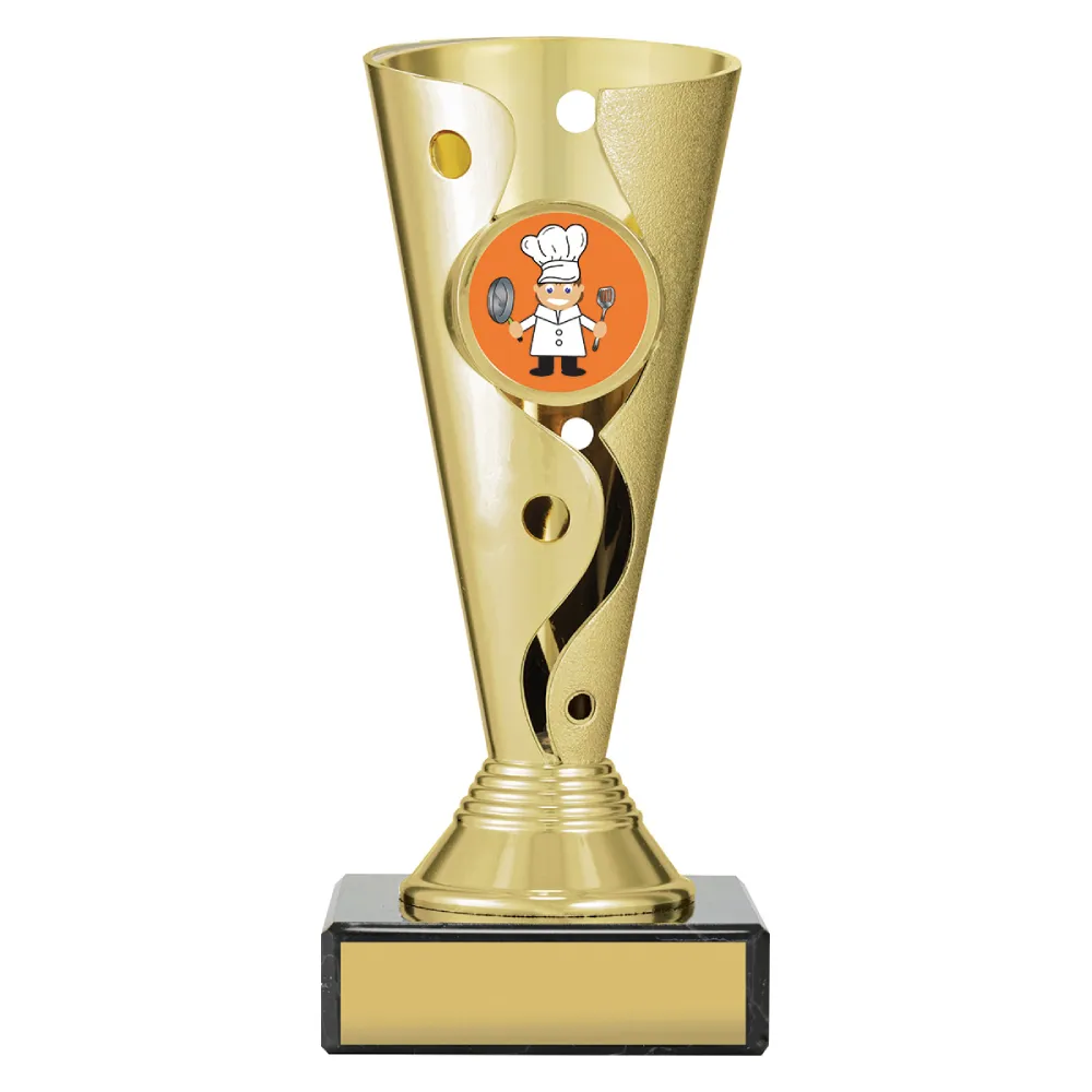 Chef Carnival Cup small Gold carnival cup - chef with plastic / marble construction