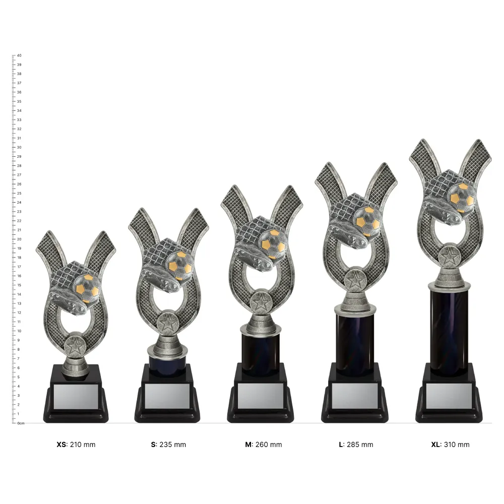 Football Anchor Football Anchor Carnival Cup trophies next to ruler