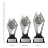 Football Shadowcrest Football Shadowcrest trophies next to ruler