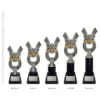 Lacrosse Anchor Lacrosse Anchor trophies next to ruler