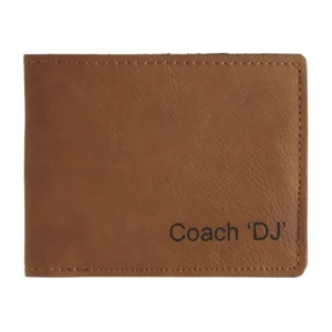 Rawhide Wallet with 'coach dj' engraving