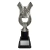 Science Anchor medium Science trophy with microscope, atom symbol, and beaker on a black base.