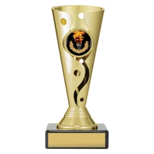 Gold carnival cup - victory with plastic / marble construction