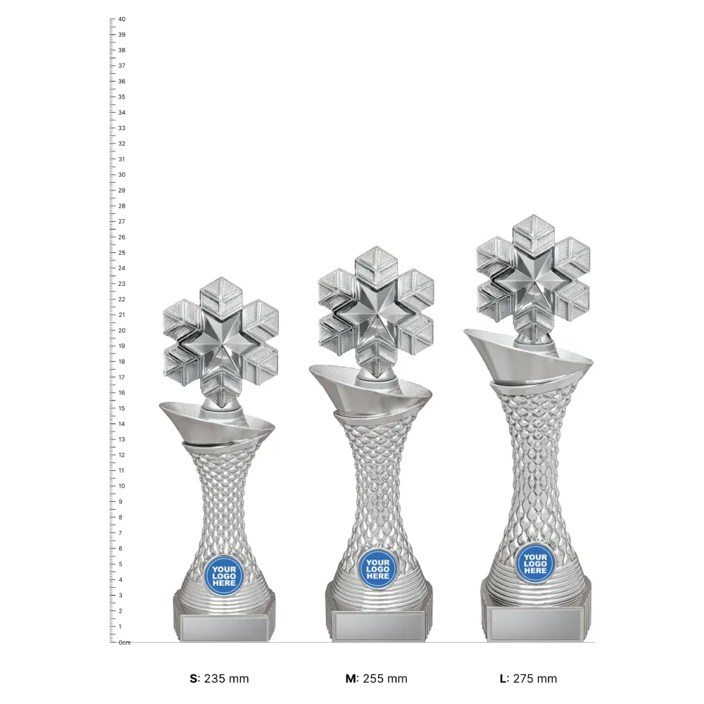 Vogue Tower Vogue Tower trophies next to ruler