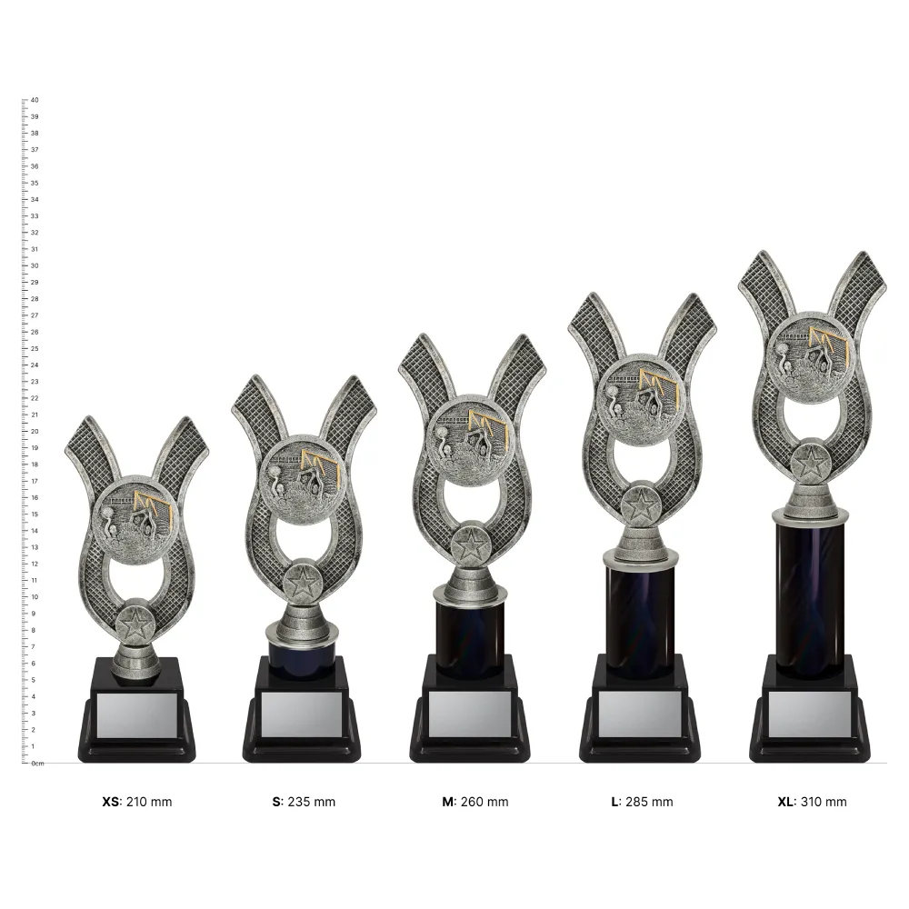 Water Polo Anchor Water Polo Anchor trophies next to ruler