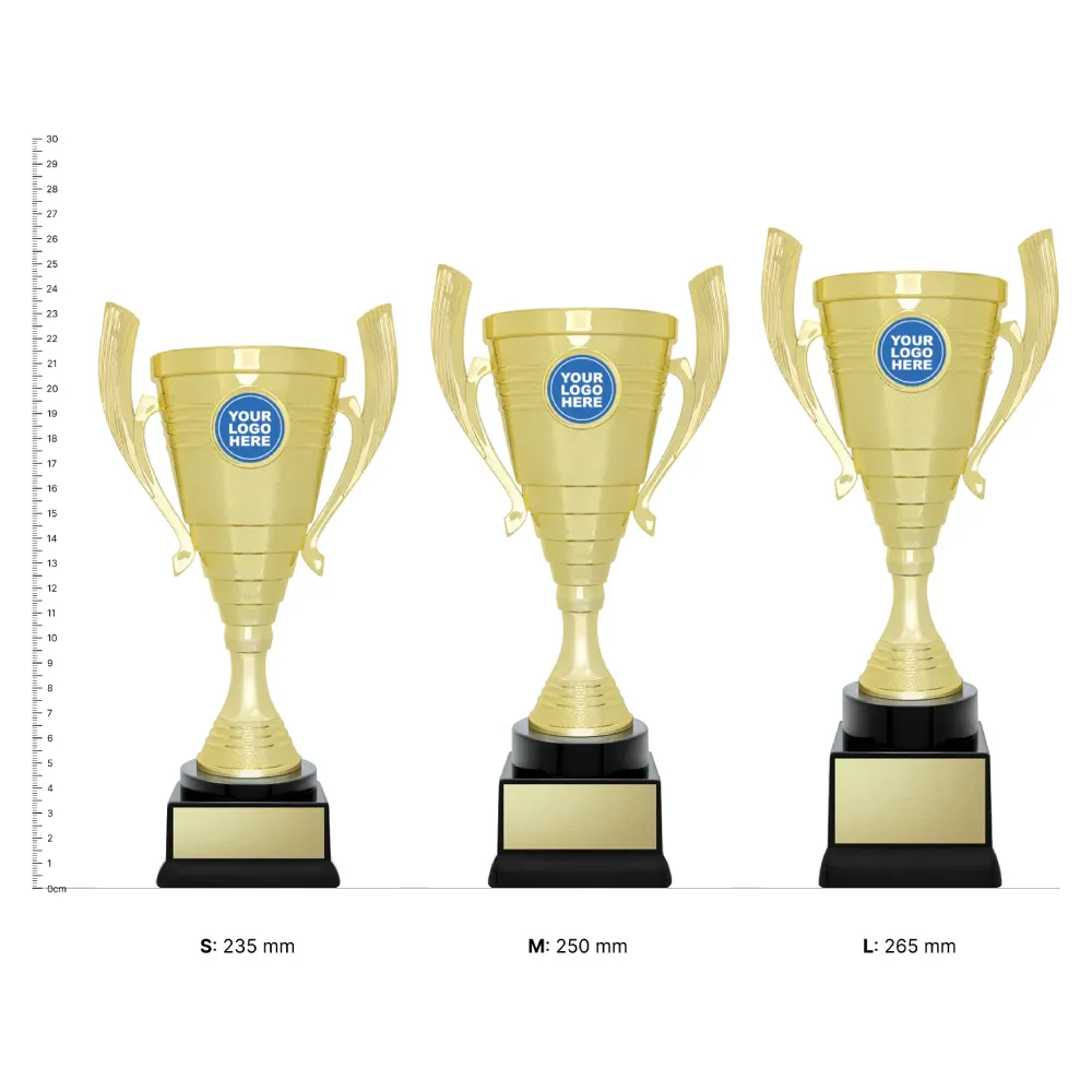 Willow Cup Willow Cup trophies next to ruler