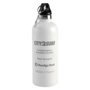 white stainless steel Double Wall Bottle with engraving